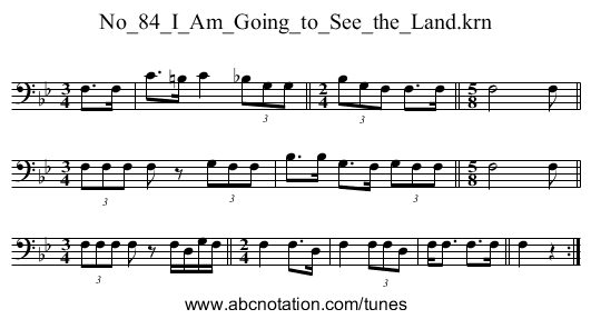 No_84_I_Am_Going_to_See_the_Land.krn - staff notation