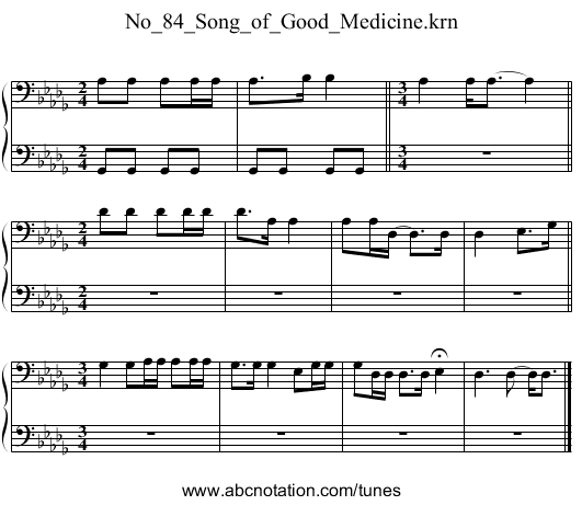 No_84_Song_of_Good_Medicine.krn - staff notation