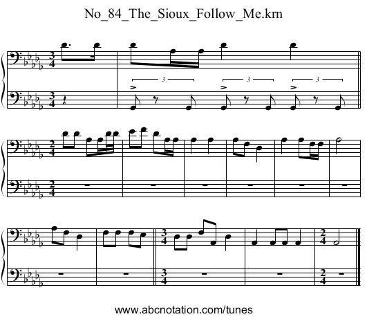 No_84_The_Sioux_Follow_Me.krn - staff notation