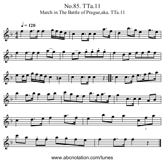 No.85. TTa.11 - staff notation