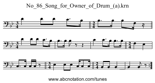No_86_Song_for_Owner_of_Drum_(a).krn - staff notation