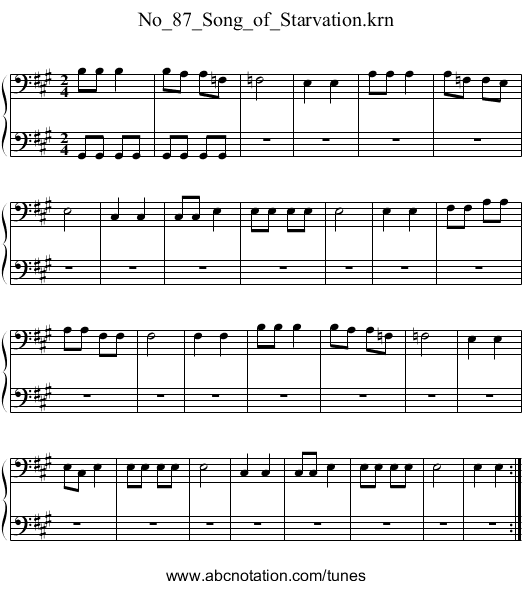 No_87_Song_of_Starvation.krn - staff notation