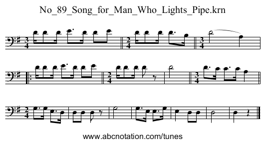 No_89_Song_for_Man_Who_Lights_Pipe.krn - staff notation