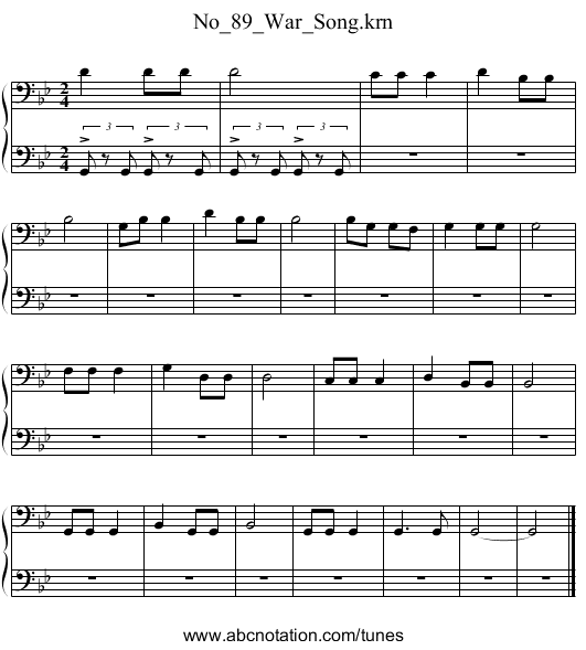 No_89_War_Song.krn - staff notation