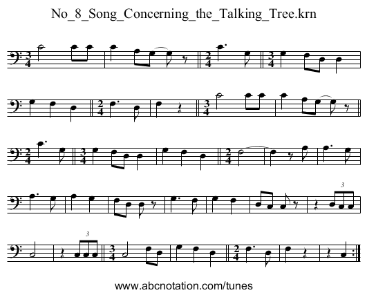 No_8_Song_Concerning_the_Talking_Tree.krn - staff notation