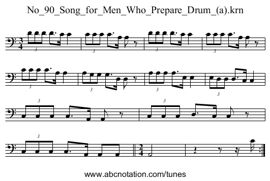 No_90_Song_for_Men_Who_Prepare_Drum_(a).krn - staff notation