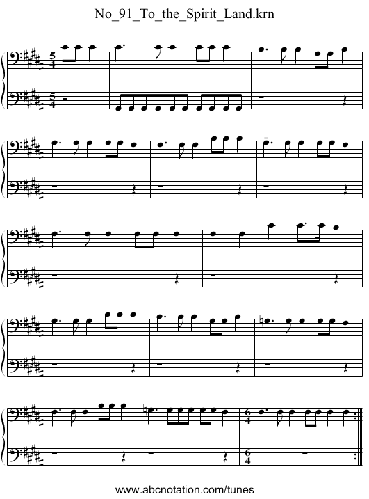 No_91_To_the_Spirit_Land.krn - staff notation