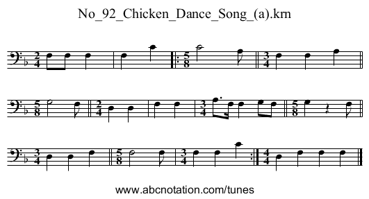 No_92_Chicken_Dance_Song_(a).krn - staff notation