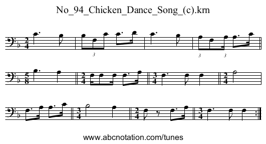 No_94_Chicken_Dance_Song_(c).krn - staff notation