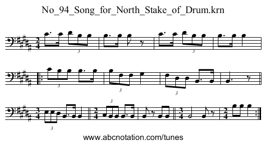 No_94_Song_for_North_Stake_of_Drum.krn - staff notation