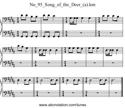 No_95_Song_of_the_Deer_(a).krn - staff notation