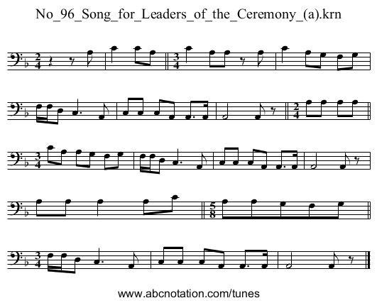 No_96_Song_for_Leaders_of_the_Ceremony_(a).krn - staff notation
