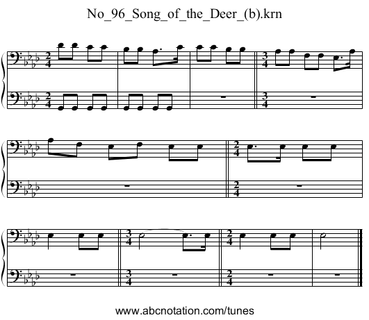 No_96_Song_of_the_Deer_(b).krn - staff notation