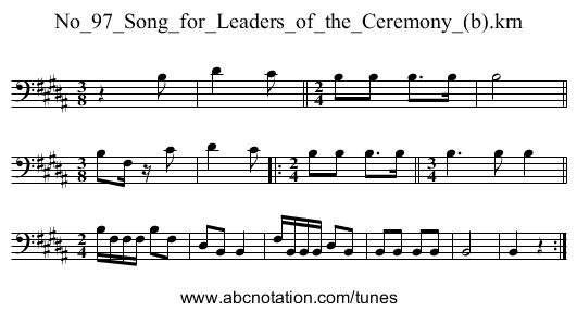 No_97_Song_for_Leaders_of_the_Ceremony_(b).krn - staff notation