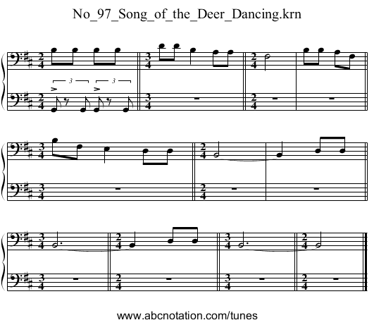 No_97_Song_of_the_Deer_Dancing.krn - staff notation