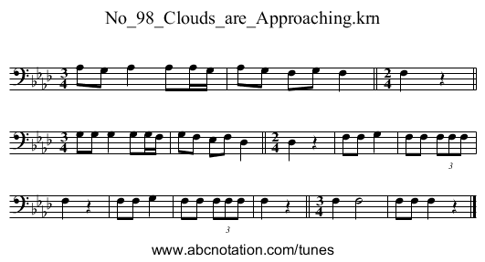 No_98_Clouds_are_Approaching.krn - staff notation