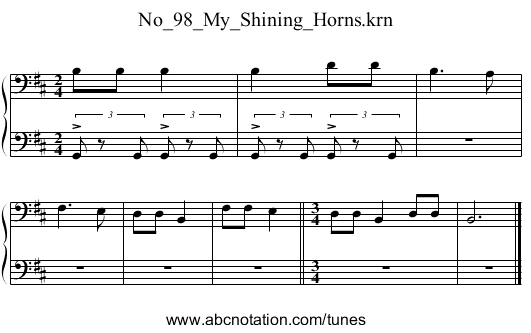 No_98_My_Shining_Horns.krn - staff notation