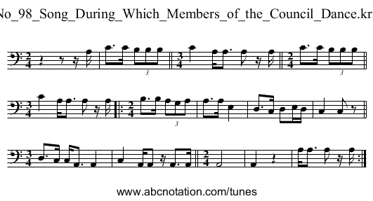 No_98_Song_During_Which_Members_of_the_Council_Dance.krn - staff notation