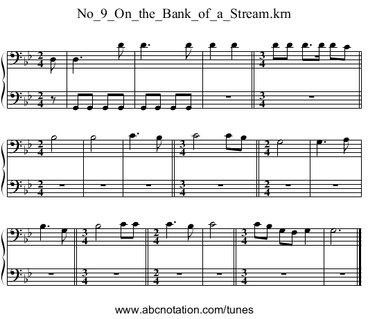 No_9_On_the_Bank_of_a_Stream.krn - staff notation