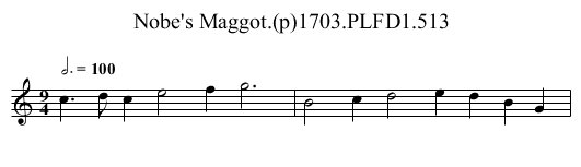 Nobe's Maggot.(p)1703.PLFD1.513 - staff notation