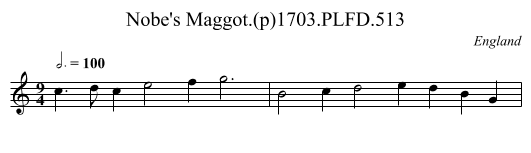 Nobe's Maggot.(p)1703.PLFD.513 - staff notation