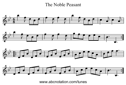 Noble Peasant, The - staff notation