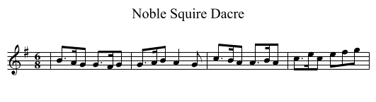 Noble Squire Dacre - staff notation