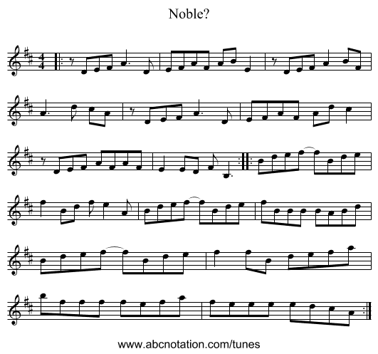 Noble? - staff notation
