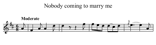 Nobody coming to marry me - staff notation