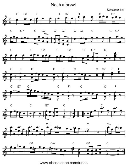 Noch a bissel - staff notation