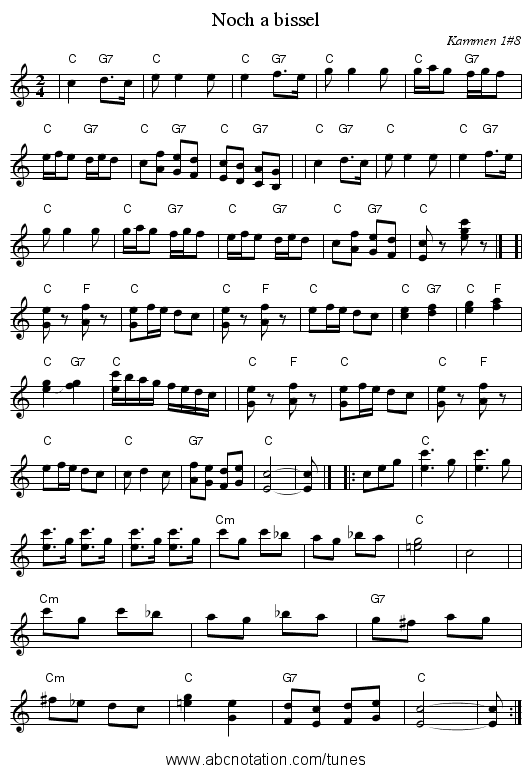 Noch a bissel - staff notation