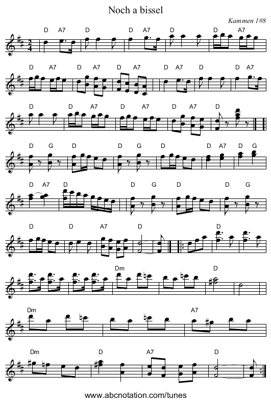 Noch a bissel - staff notation