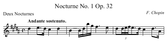 Nocturne No. 1 Op. 32 - staff notation
