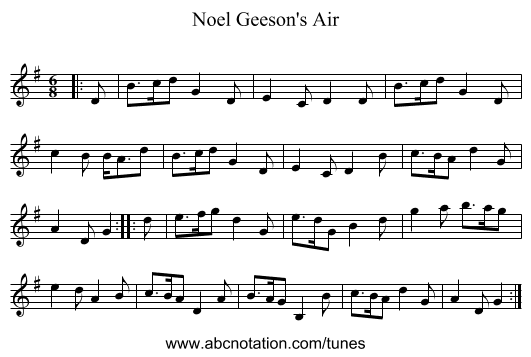 Noel Geeson's Air - staff notation