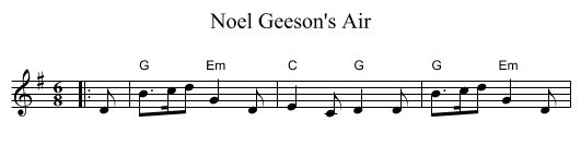 Noel Geeson's Air - staff notation