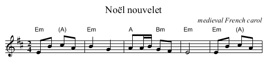 No&euml;l nouvelet - staff notation