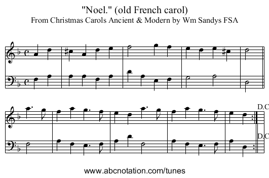 Noel. (old French carol) - staff notation