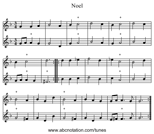 Noel - staff notation