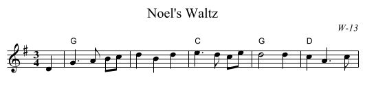 Noel's Waltz - staff notation