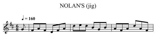 NOLAN'S (jig) - staff notation