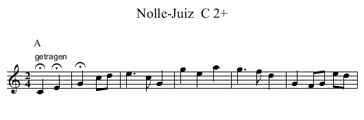Nolle-Juiz  C 2+ - staff notation