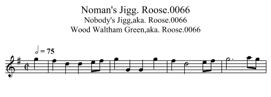Noman's Jigg. Roose.0066 - staff notation