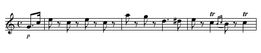 NON PIU MESTA - staff notation