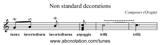 Non standard decorations - staff notation