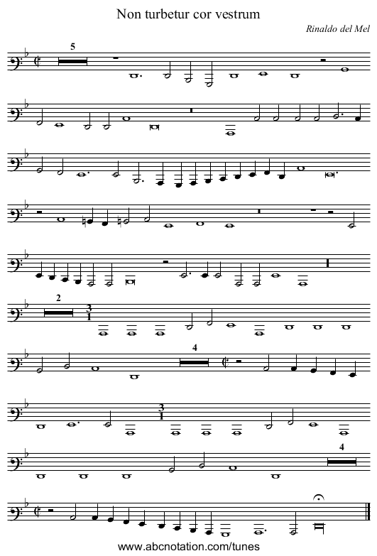 Non turbetur cor vestrum - staff notation