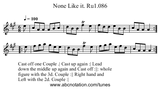 None Like it. Ru1.086 - staff notation