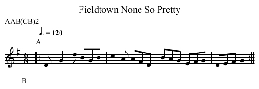 None So Pretty, Fieldtown - staff notation