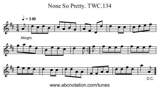 None So Pretty. TWC.134 - staff notation
