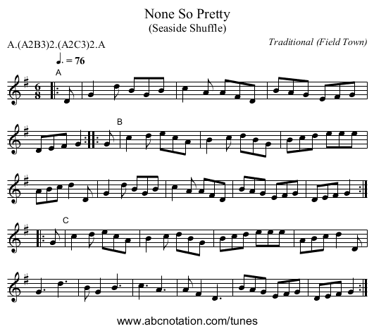 None So Pretty - staff notation