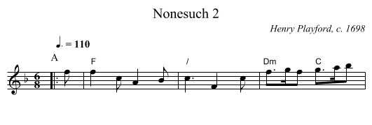 Nonesuch 2 - staff notation